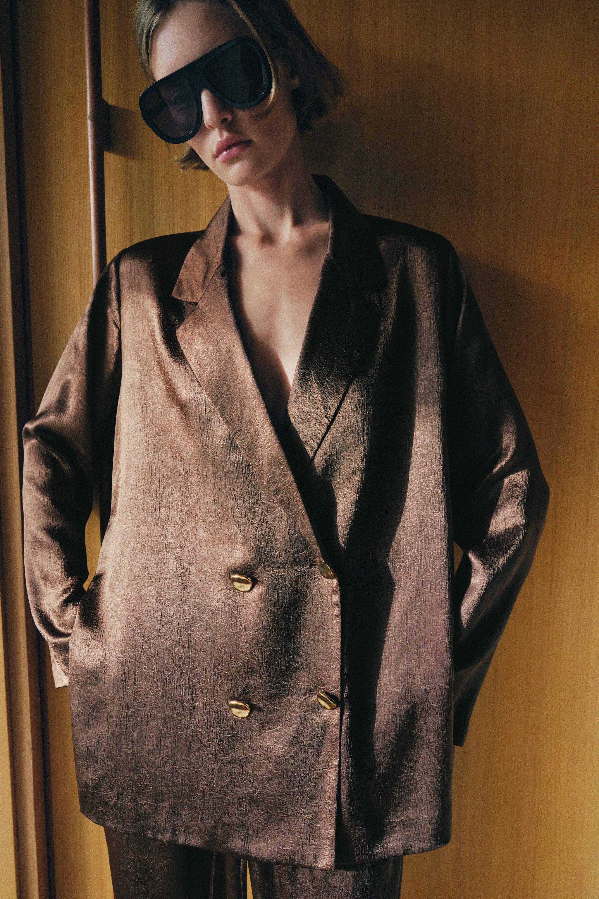 FLOWY WRINKLED EFFECT BLAZER